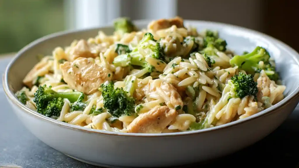 Cheesy Chicken Broccoli Orzo