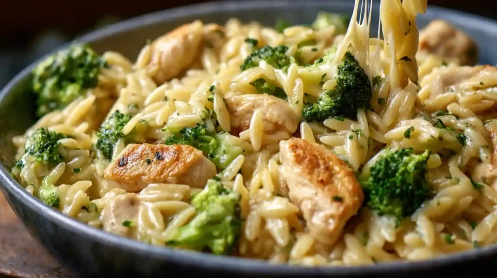 Cheesy Chicken Broccoli Orzo