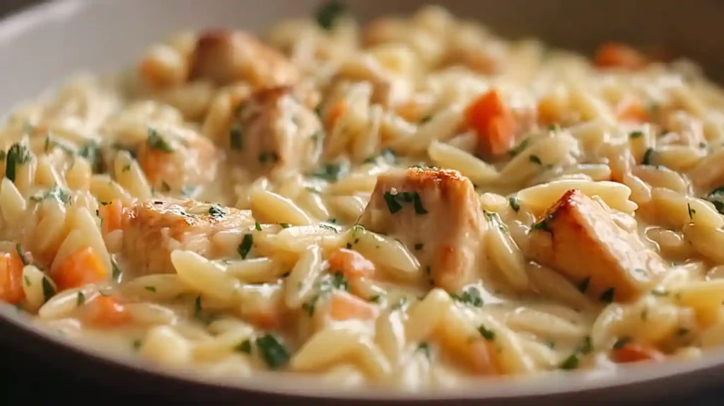 Creamy Chicken Pot Pie Orzo Recipe