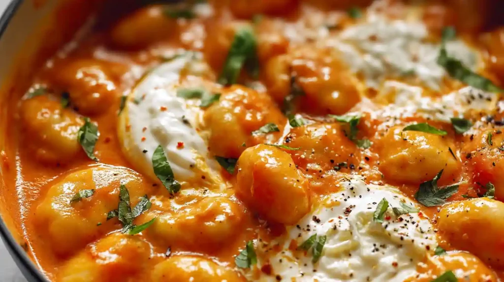Creamy Tomato Gnocchi with Burrata