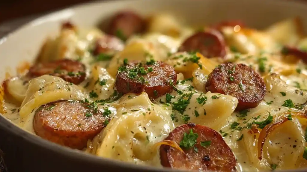 Kielbasa and Pierogi Bake