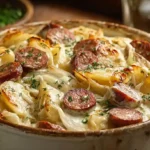 Kielbasa and Pierogi Bake