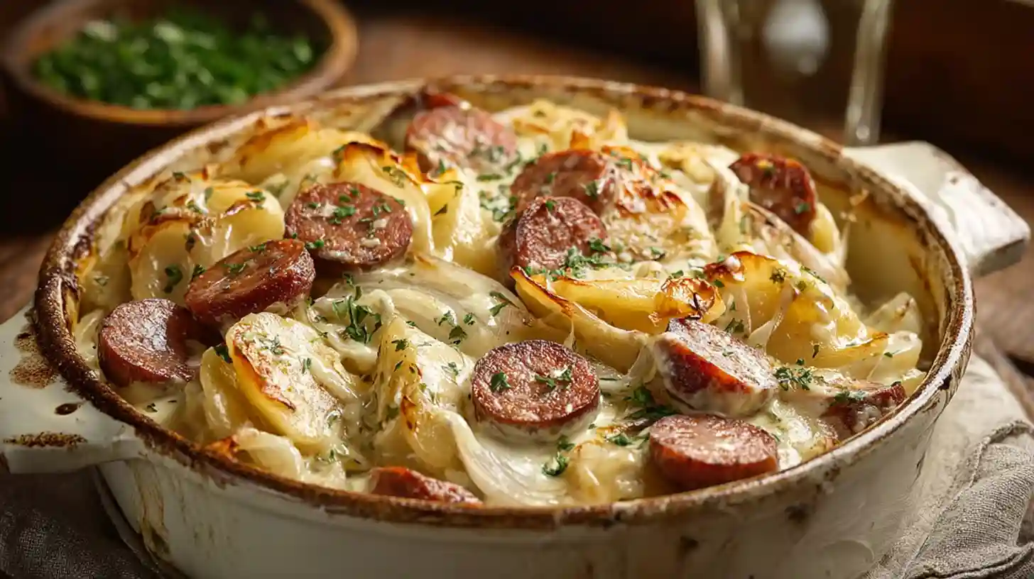 Kielbasa and Pierogi Bake