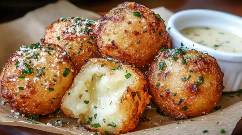 Cheesy Parmesan Garlic Potato Balls