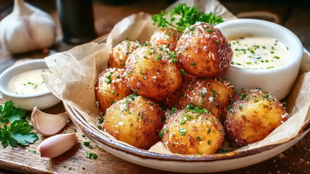 Cheesy Parmesan Garlic Potato Balls