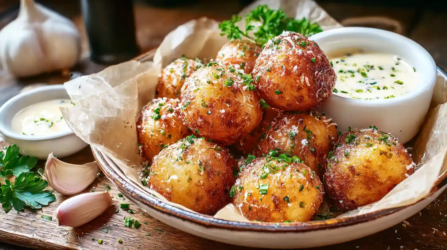 Cheesy Parmesan Garlic Potato Balls