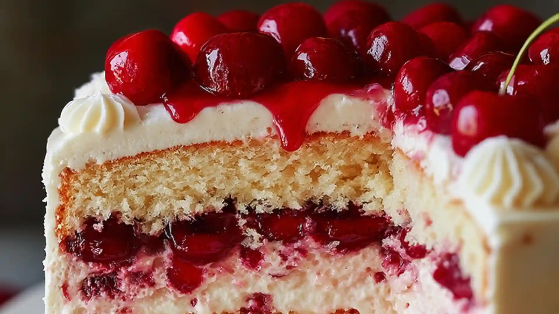 Cherry Layer Cake with Cherry Cream Cheese Frosting