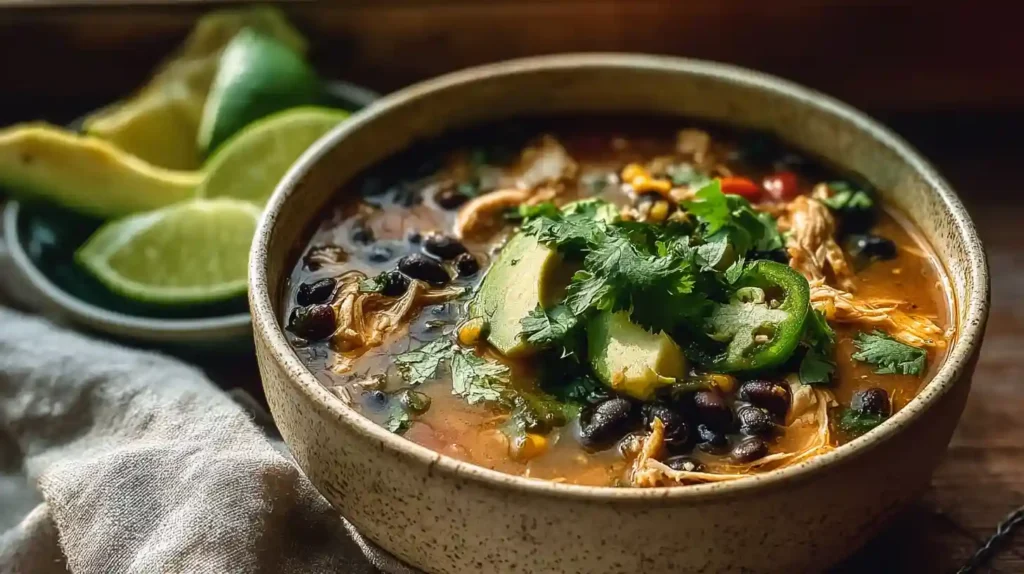 Chicken Poblano and Black Bean Soup