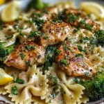 Cowboy Butter Lemon Bowtie Chicken Pasta with Broccoli