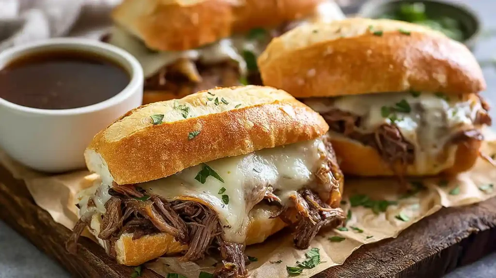 Crockpot French Dip Sandwiches