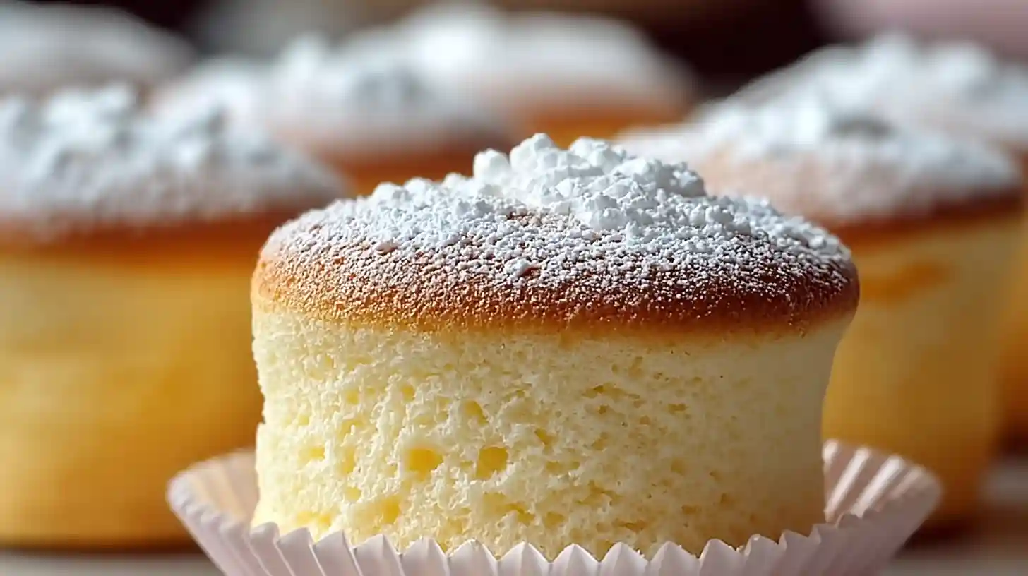Fluffy Japanese Cotton Cheesecake Cupcakes