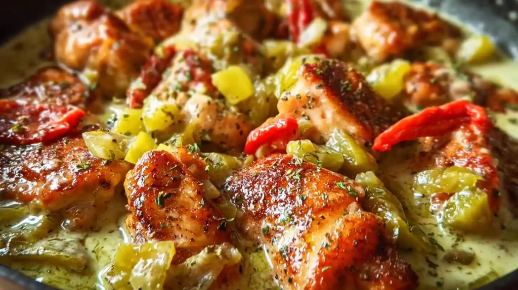 Creamy Banana Pepper Chicken Skillet