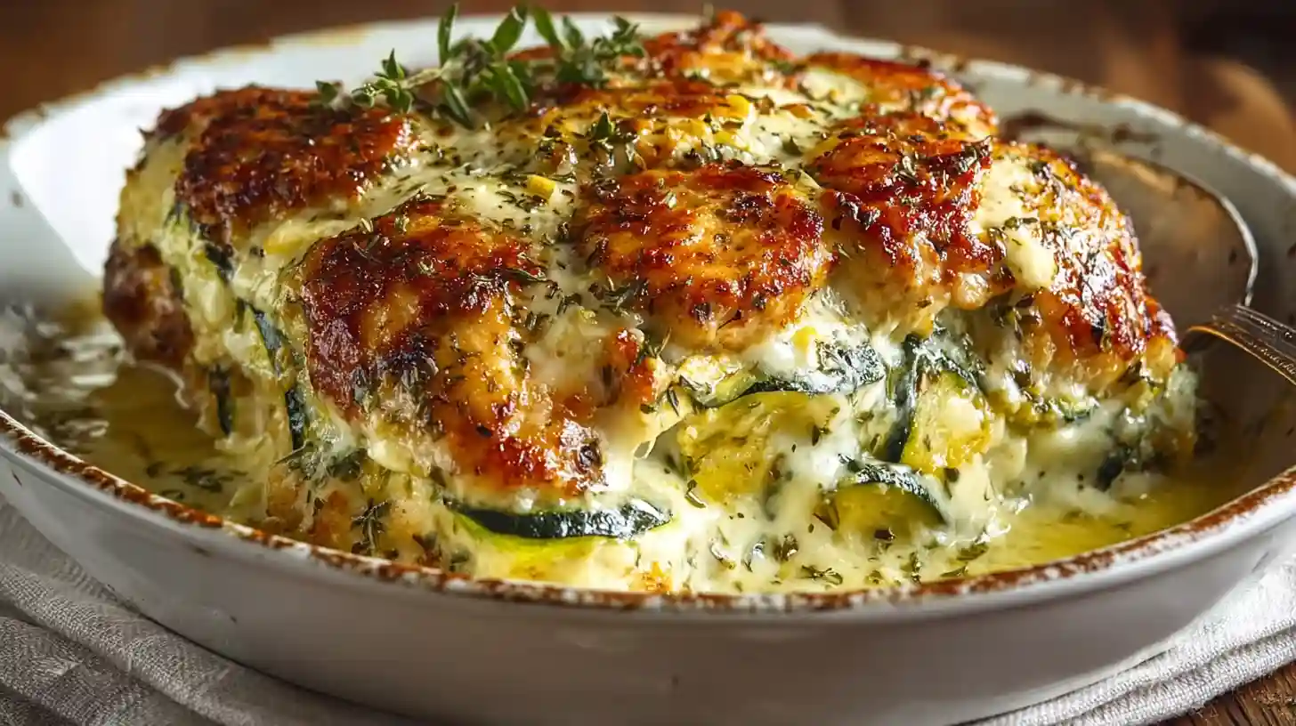 High Protein Chicken Zucchini Bake