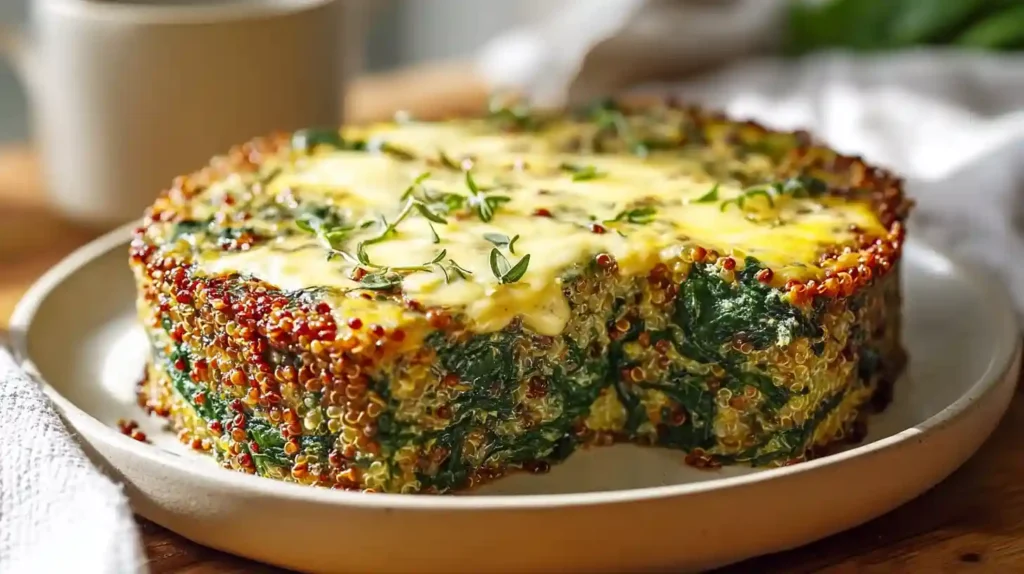 Nutritious Quinoa Lentil Spinach Bake Recipe Idea