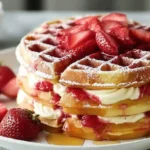 Strawberry Cheesecake Stuffed Waffles