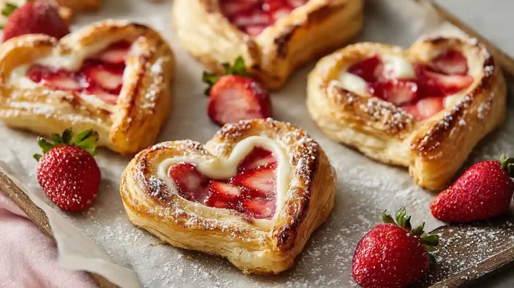 Strawberry Cream Cheese Heart Danishes