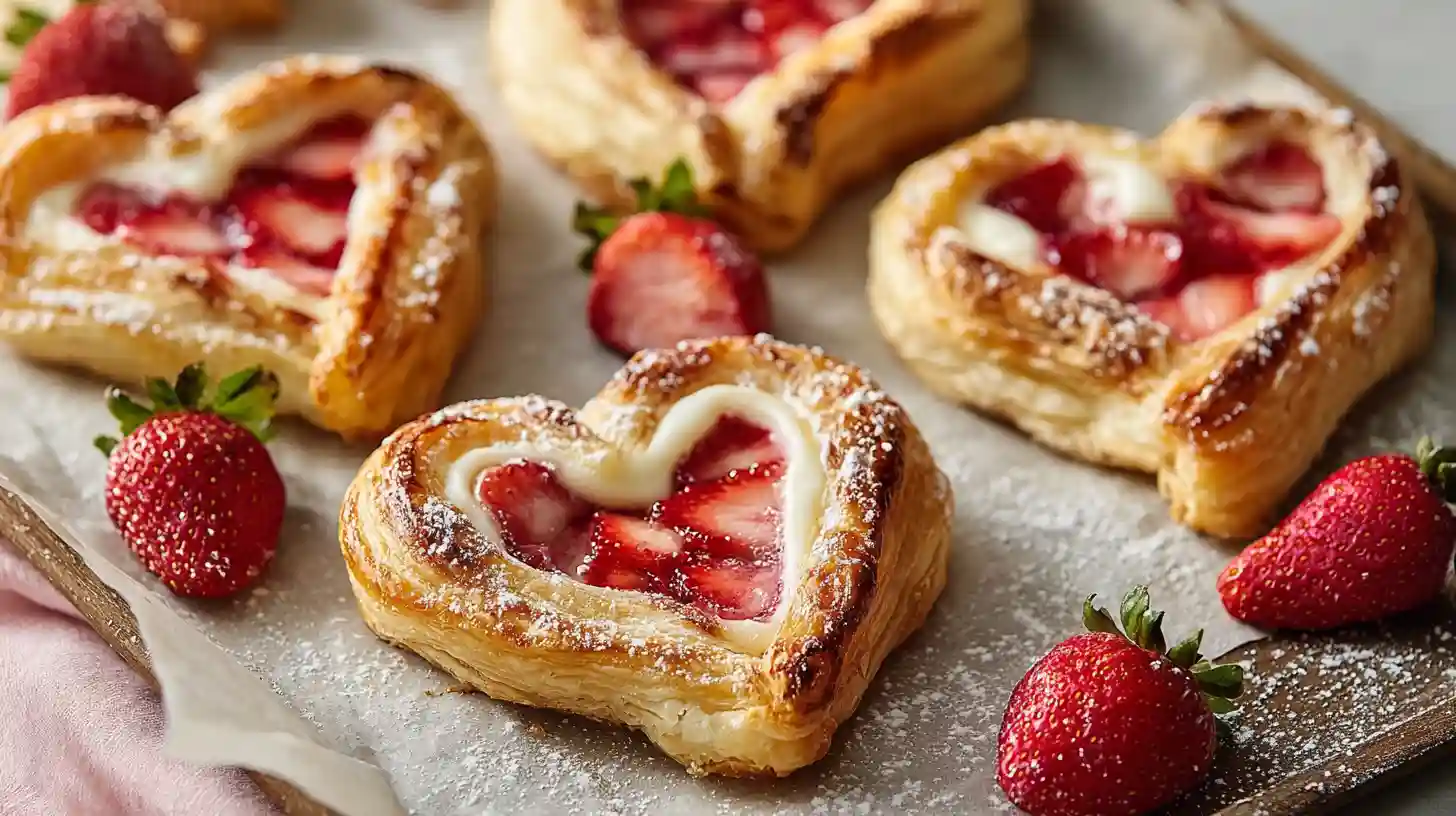 Strawberry Cream Cheese Heart Danishes