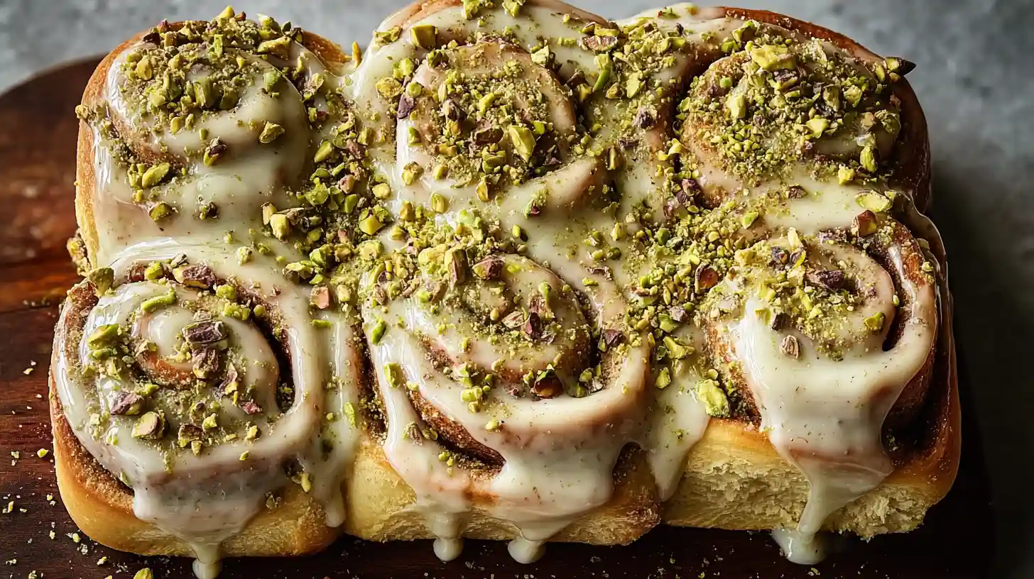 Small Batch Pistachio Cream Cinnamon Rolls